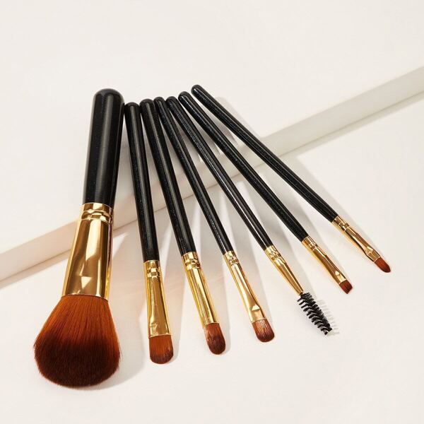 

Two Tone Wooden Handle Makeup Brush 7pcs