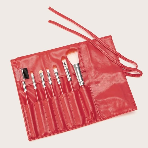

Two Tone Makeup Brush 7pcs With Roll Case