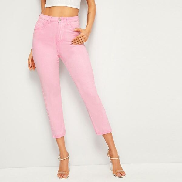 

Solid Tapered Crop Jeans