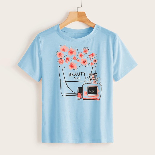 

Perfume & Letter Print Tee