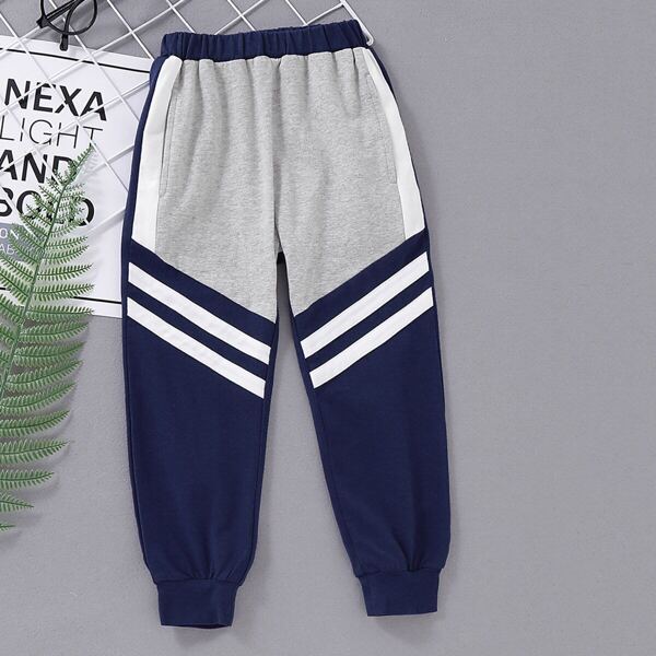 

Toddler Boys Contrast Panel Stripe Print Sweatpants