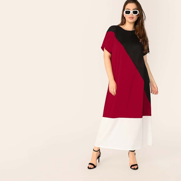 

Plus Colorblock Short Sleeve Dress