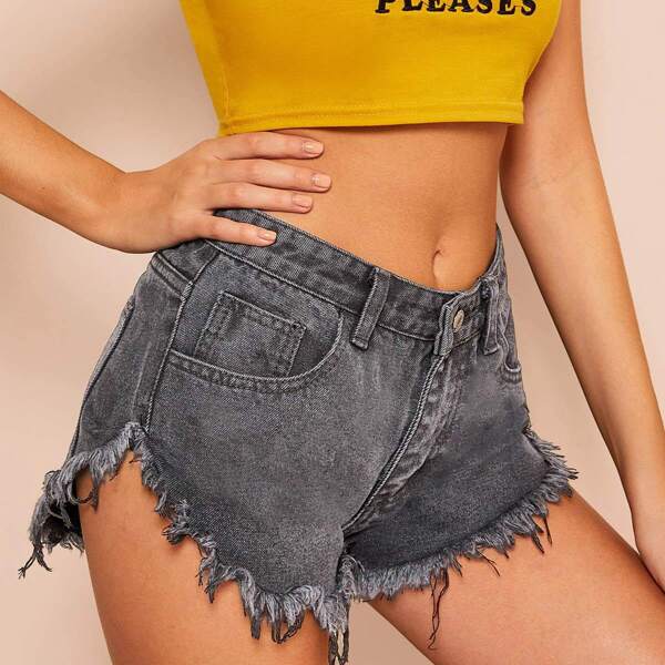 

Raw Hem Denim Shorts