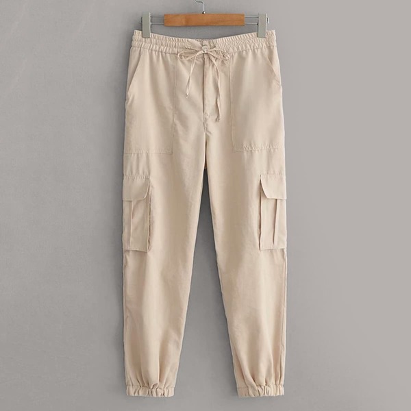 

Drawstring Waist Pocket Side Cargo Pants
