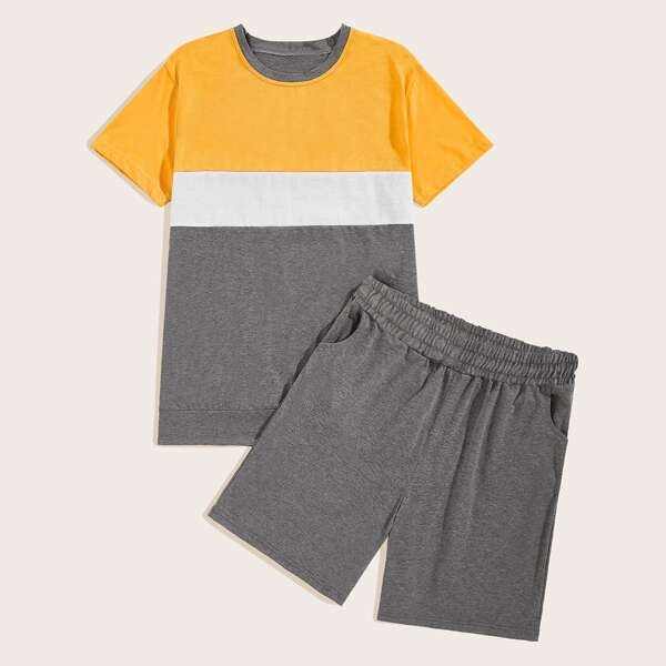 

Men Cut And Sew Tee With shorts