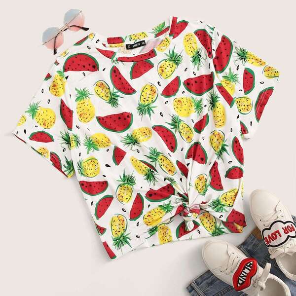 

Plus Watermelon and Pineapple Print Top