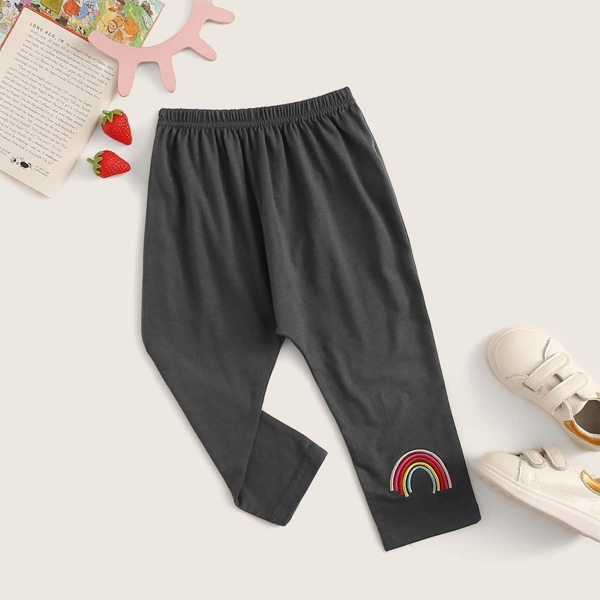 

Toddler Girls Embroidered Rainbow Detail Leggings