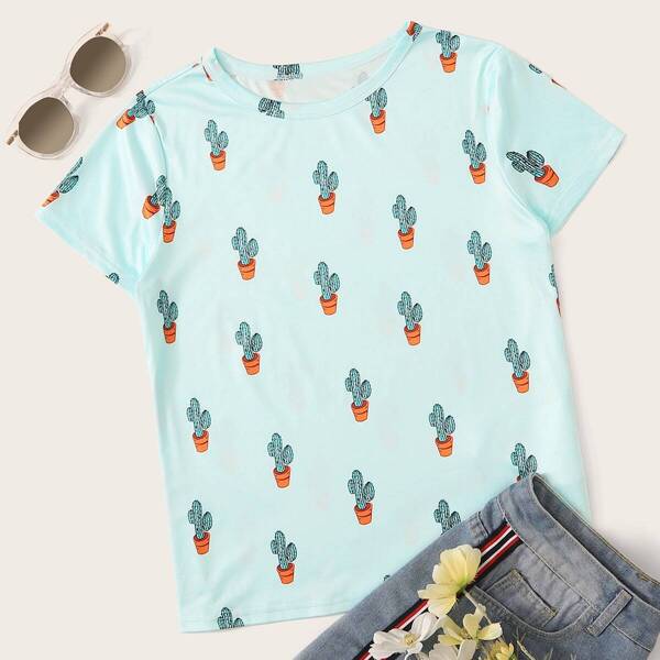 

Allover Cactu Print Top