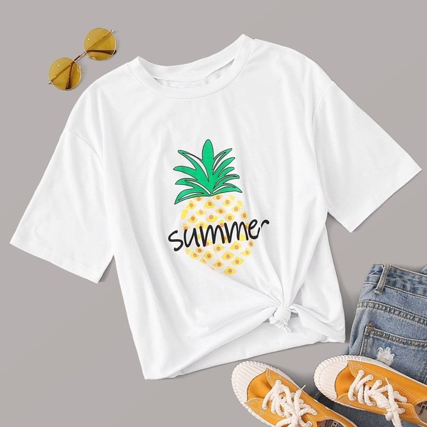 

Pineapple & Letter Print Tee