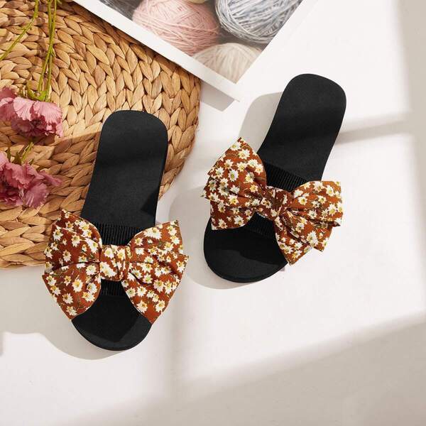 

Floral Print Bow Decor Sliders