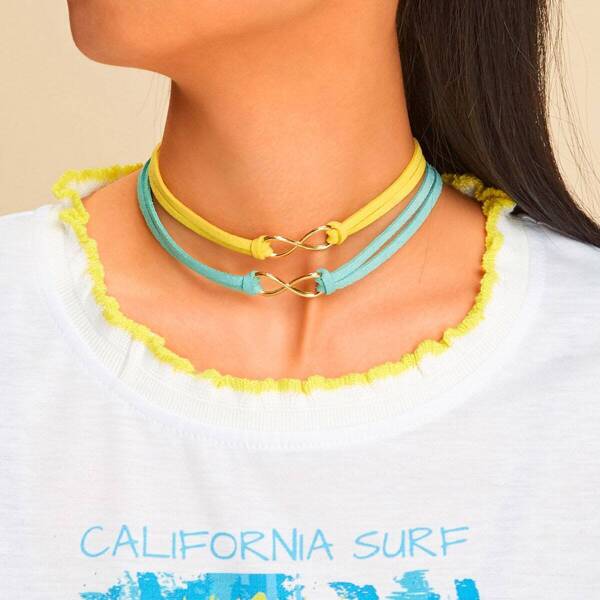 

Infinity Decor Double Layered Choker 5pcs