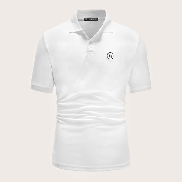 

Men Letter & Circle Embroidery Polo Shirt