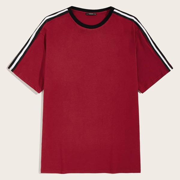 

Men Striped Tape Shoulder Tee