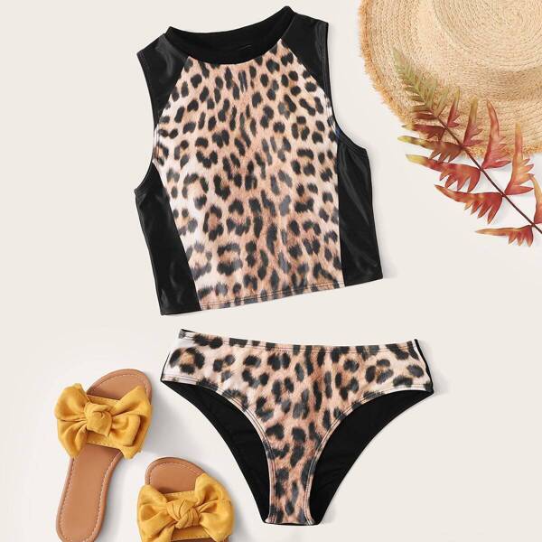 

Leopard Tankini Set, Multicolor