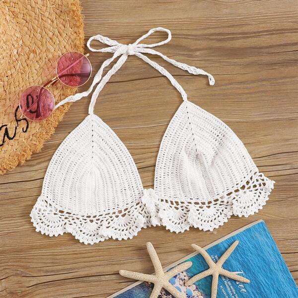 

Halter Crochet Bikini Top