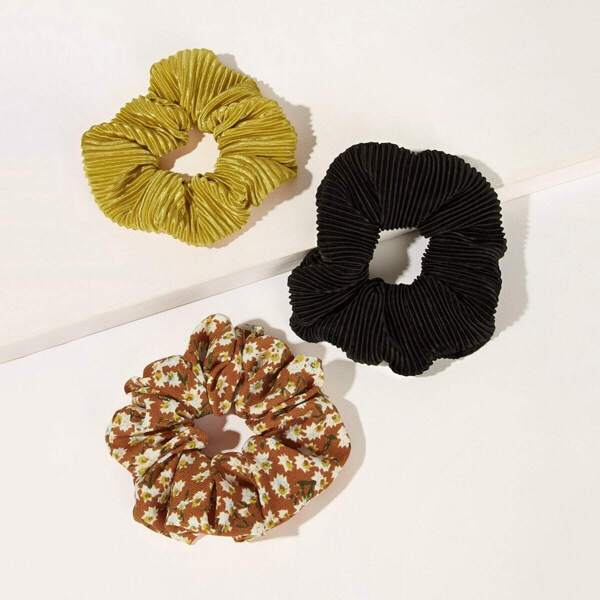 

Ditsy Floral Pleated Scrunchie 3pcs, Multicolor