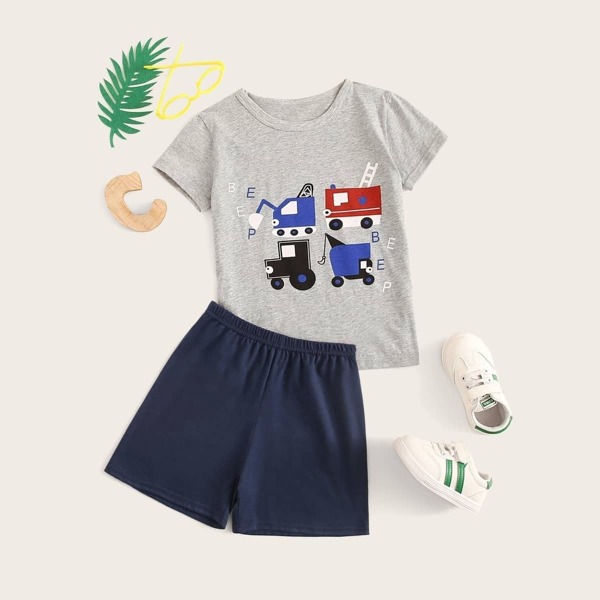 

Toddler Boys Car Print Pajama Set