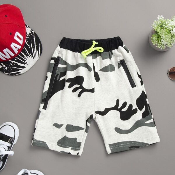 

Toddler Boys Drawstring Waist Camo Shorts