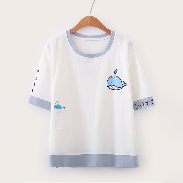 

Whale Print Ringer Tee