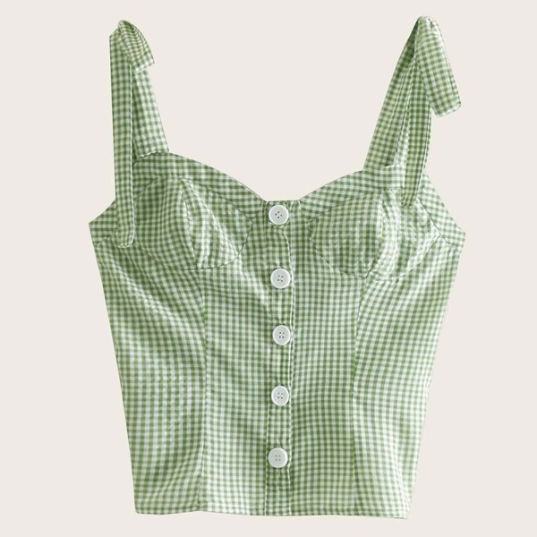 

Button Front Gingham Cami Top