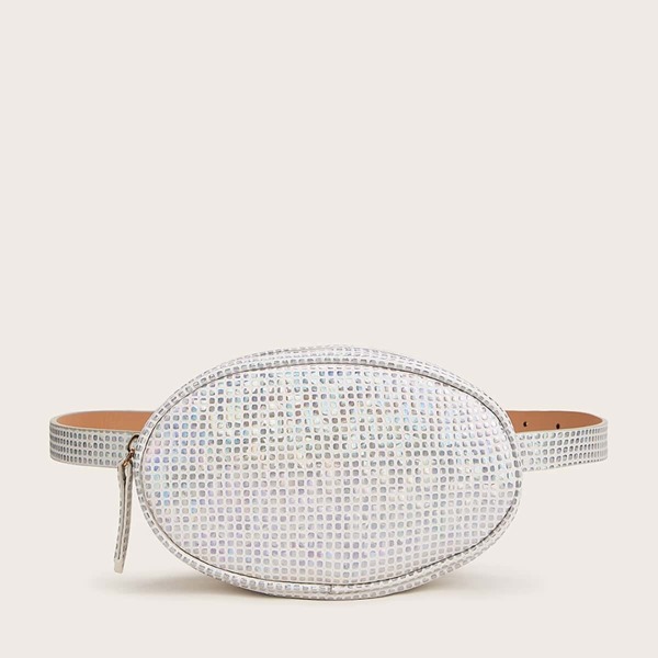 

Iridescence Plaid Oval Fanny Pack