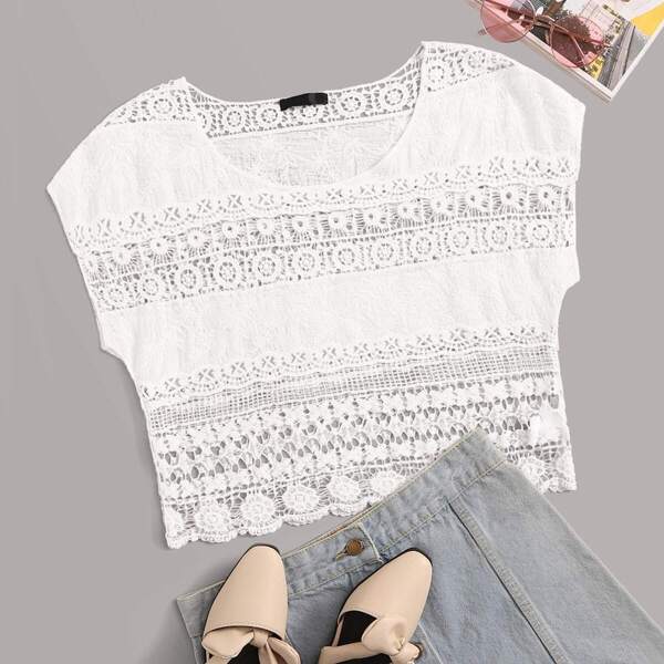 

Guipure Lace Sheer Blouse
