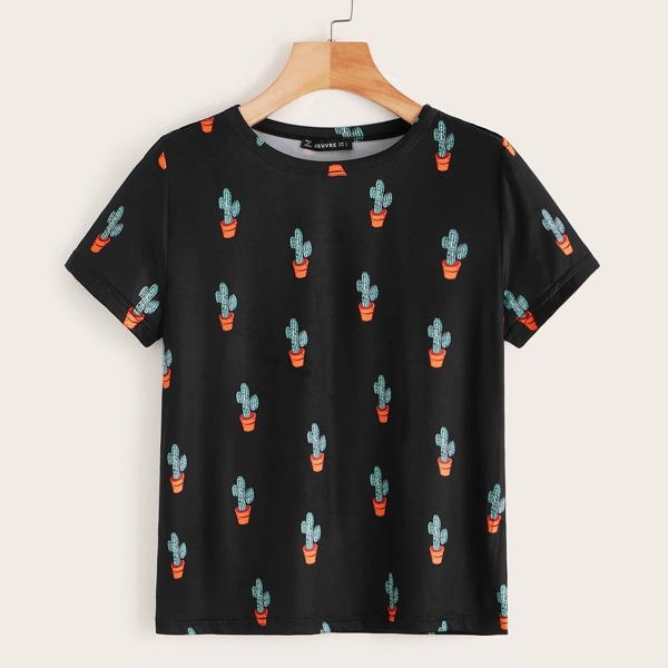 

Allover Cactu Print Top