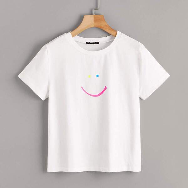 

Graphic Print Round Neck Tee
