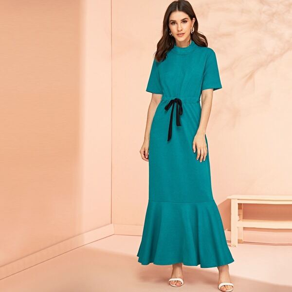 

Pep Hem Mock Neck Dress