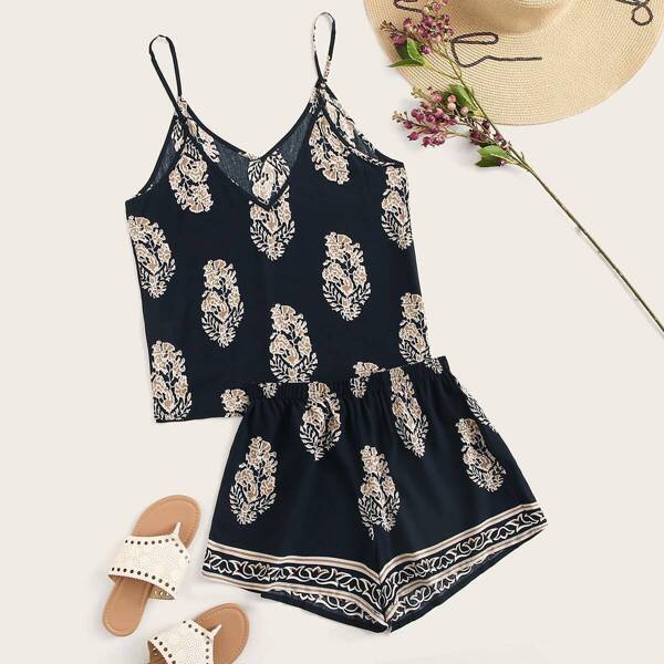 

Tribal Print Cami Top and Shorts Set
