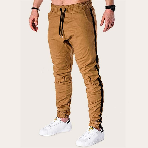 

Men Side Tape Drawstring Waist Pants