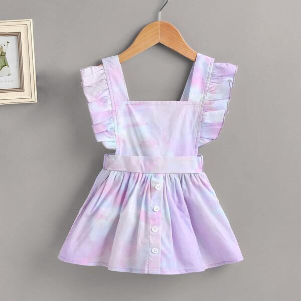 

Baby Girl Ruffle Trim Tie Dye Dress