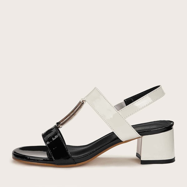 

Two Tone Slingback Chunky Heels