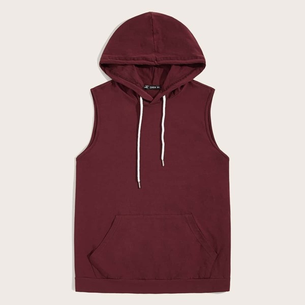

Men Pocket Front Drawstring Hooded Top