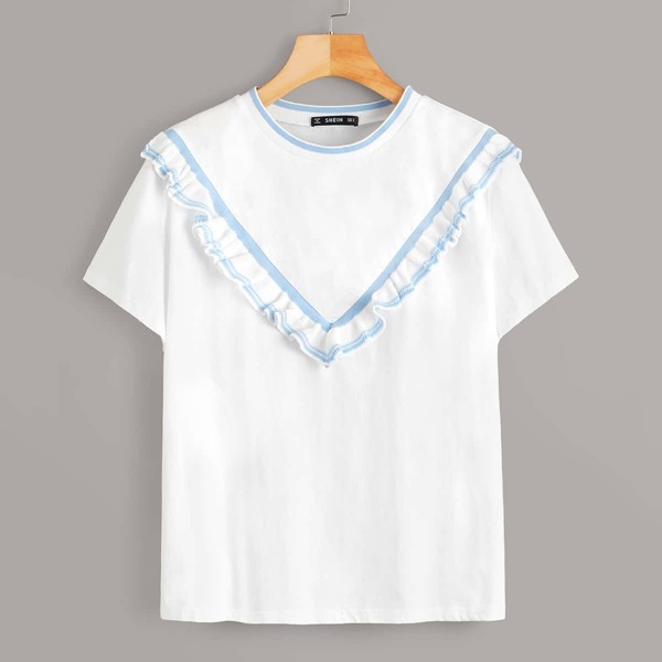 

Ruffle Trim Stripe Top