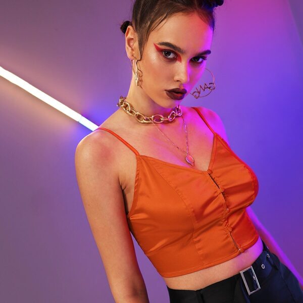 

Button Front Satin Cami Top