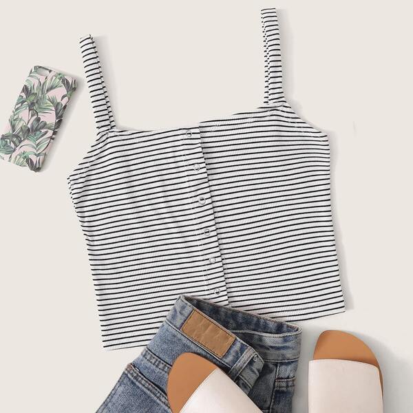

Striped Popper Through Cami Top
