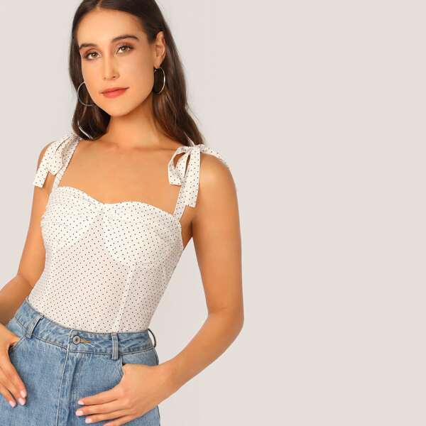 

Knot Shoulder Bustier Bra Top