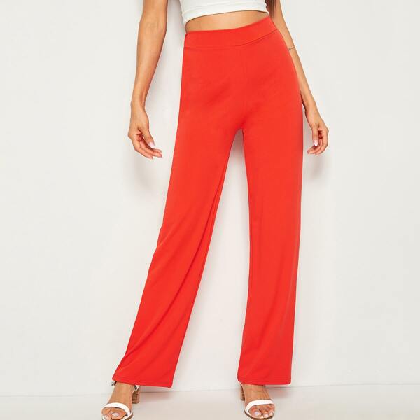 

Neon Orange Straight Leg Pants