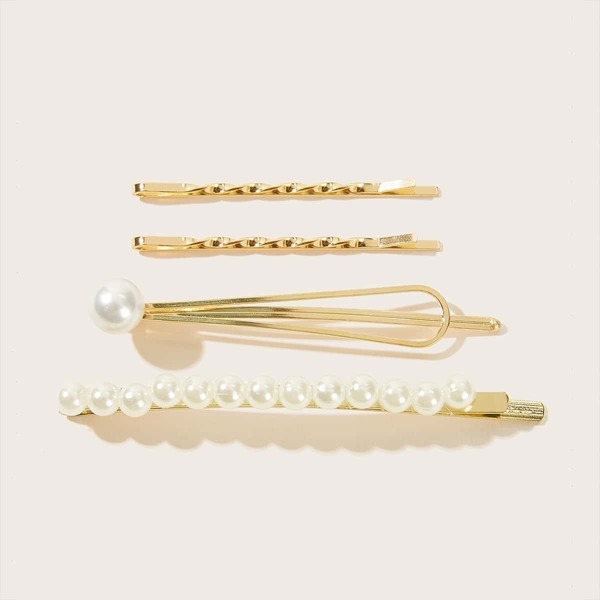

Girls Faux Pearl Decor Hairpin 4pcs