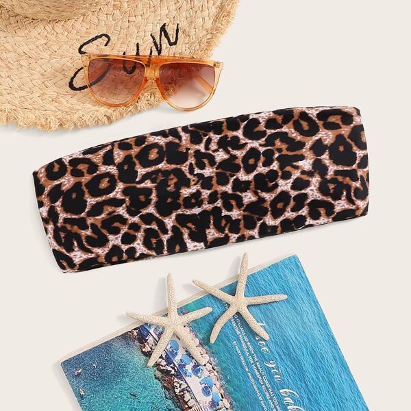 

Leopard Bandeau Swimming Top, Multicolor