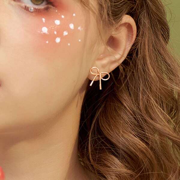 

Bow knot Shaped Metal Stud Earrings 1pair