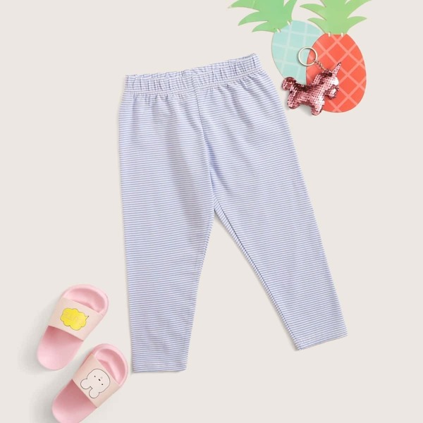 

Toddler Girls Elastic Hem Striped Leggings