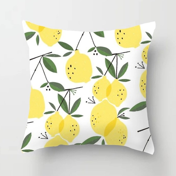 

Lemon Print Cushion Cover, Multicolor