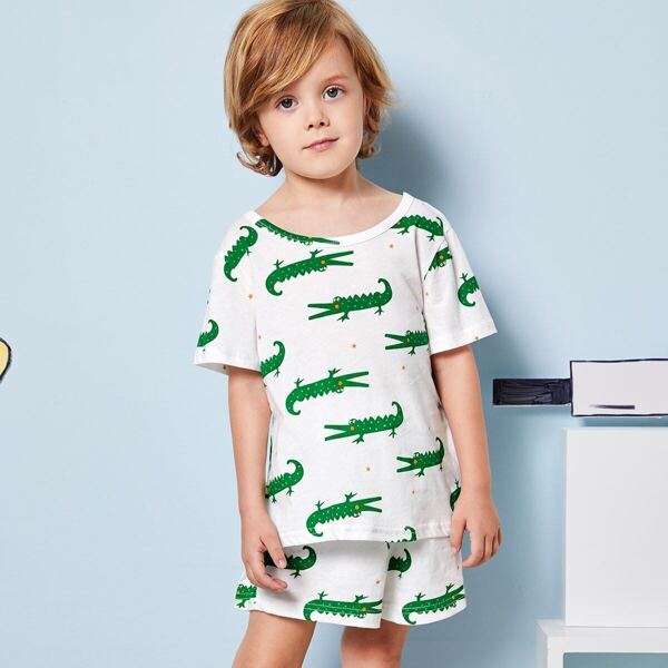 

Toddler Boys Crocodile Print Pajama Set, Multicolor