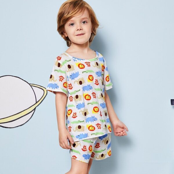 

Toddler Boys Cartoon Print Pajama Set, Multicolor