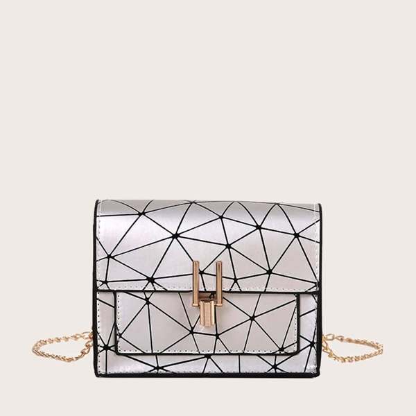 

Girls Geometric Print Chain Bag