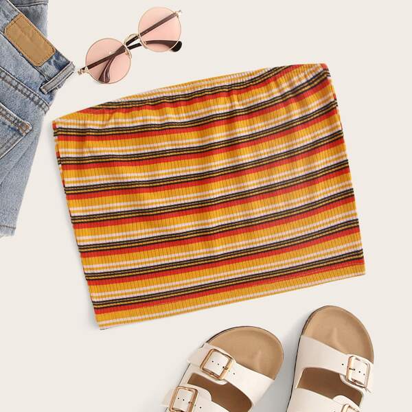 

Colorful Striped Slim Fit Bandeau