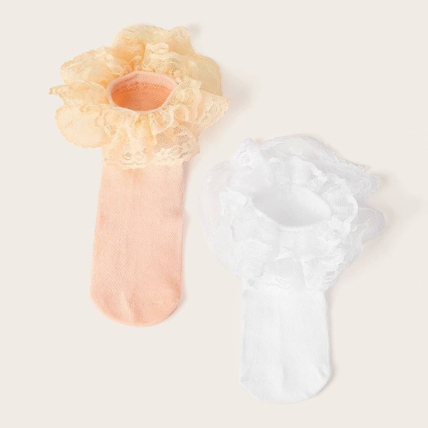 

Toddler Girls Lace Trim Ankle Socks 2pairs