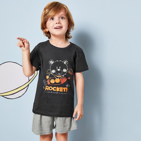 

Toddler Boys Bear & Letter Print Pajama Set, Multicolor